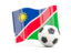 Namibia. Soccerball with waving flag. Download icon.