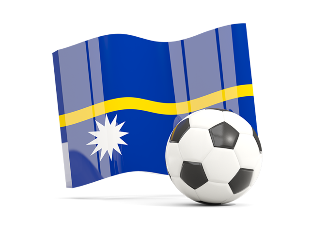Soccerball with waving flag. Download flag icon of Nauru at PNG format