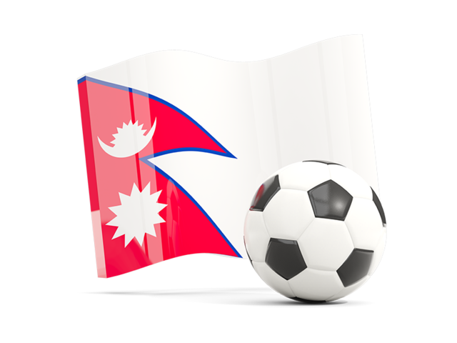 Soccerball with waving flag. Download flag icon of Nepal at PNG format