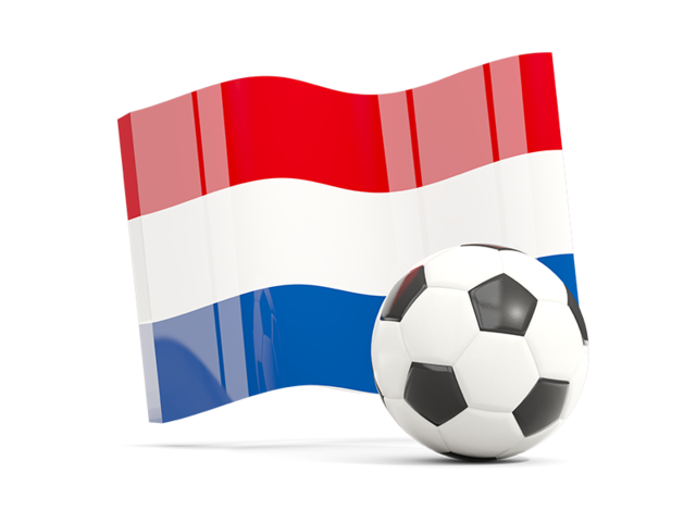 Футбольный мяч с волнистым флагом. Скачать флаг. Нидерланды