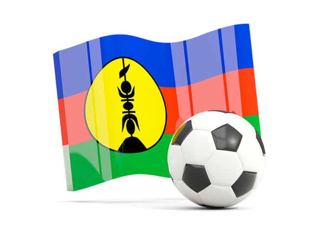 Футбольный мяч с волнистым флагом. Скачать флаг. Новая Каледония