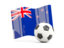 New Zealand. Soccerball with waving flag. Download icon.