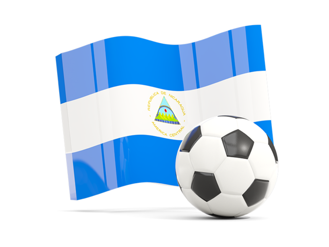 Soccerball with waving flag. Download flag icon of Nicaragua at PNG format