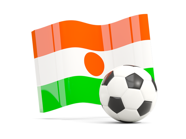 Футбольный мяч с волнистым флагом. Скачать флаг. Нигер