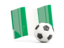 Nigeria. Soccerball with waving flag. Download icon.