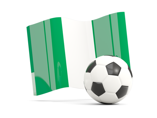 Футбольный мяч с волнистым флагом. Скачать флаг. Нигерия
