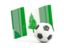 Norfolk Island. Soccerball with waving flag. Download icon.