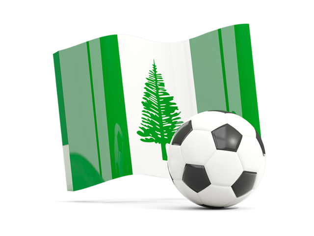 Soccerball with waving flag. Download flag icon of Norfolk Island at PNG format