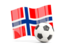 Norway. Soccerball with waving flag. Download icon.