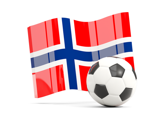 Футбольный мяч с волнистым флагом. Скачать флаг. Норвегия