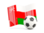 Oman. Soccerball with waving flag. Download icon.