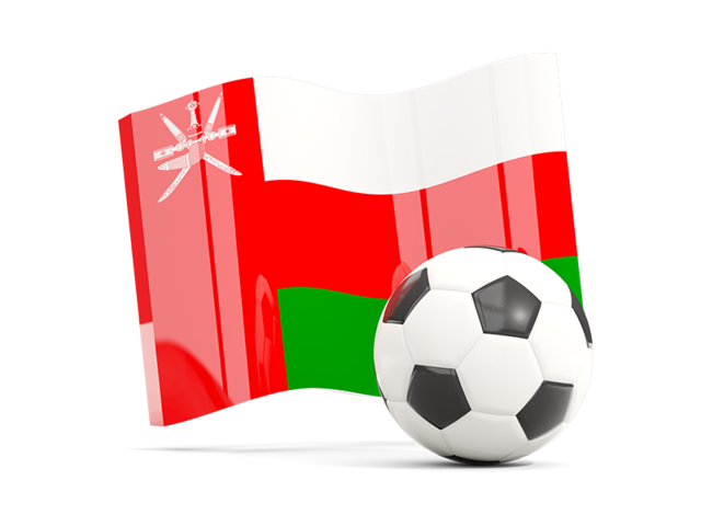 Футбольный мяч с волнистым флагом. Скачать флаг. Оман