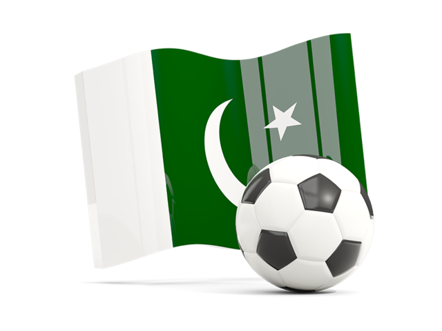 Футбольный мяч с волнистым флагом. Скачать флаг. Пакистан