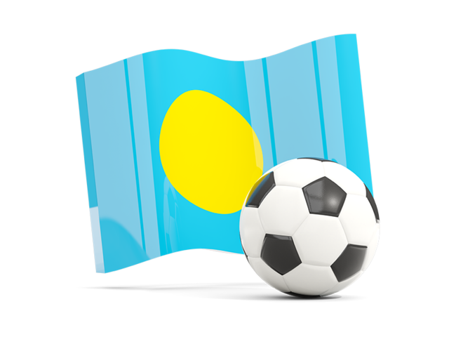 Soccerball with waving flag. Download flag icon of Palau at PNG format