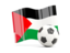 Palestinian territories. Soccerball with waving flag. Download icon.