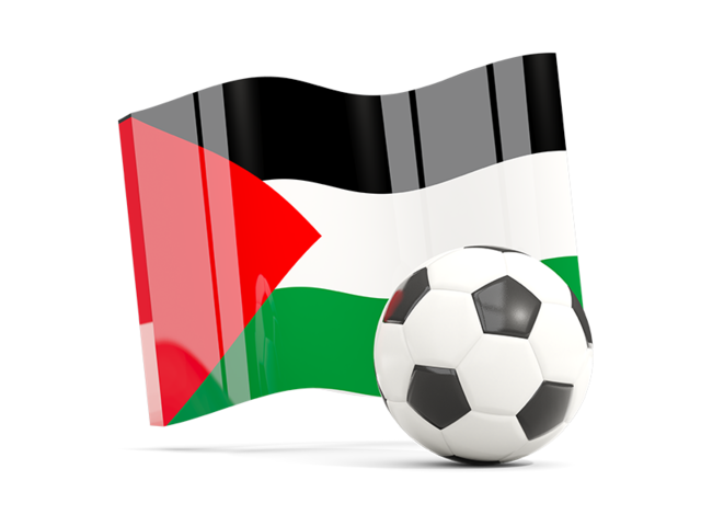 Soccerball with waving flag. Download flag icon of Palestinian territories at PNG format