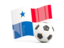 Panama. Soccerball with waving flag. Download icon.