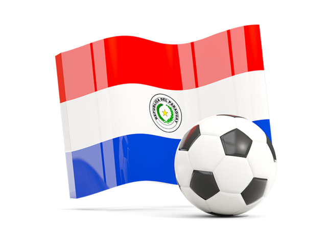 Soccerball with waving flag. Download flag icon of Paraguay at PNG format