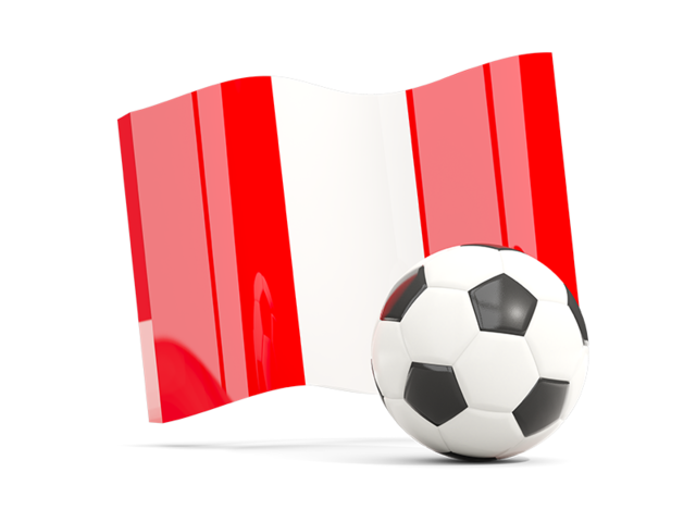 Soccerball with waving flag. Illustration of flag of Peru