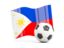 Philippines. Soccerball with waving flag. Download icon.