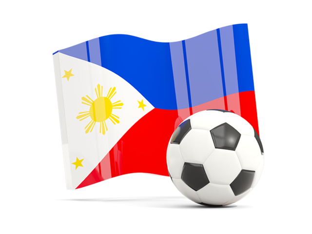 Футбольный мяч с волнистым флагом. Скачать флаг. Филиппины