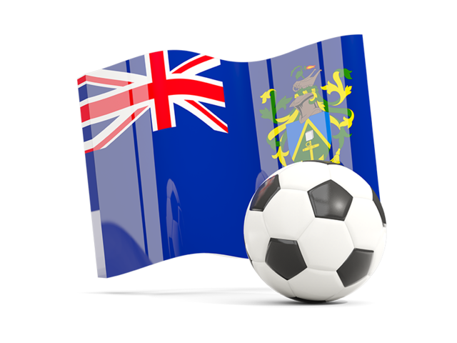 Soccerball with waving flag. Download flag icon of Pitcairn Islands at PNG format