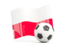 Poland. Soccerball with waving flag. Download icon.