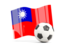 Taiwan. Soccerball with waving flag. Download icon.