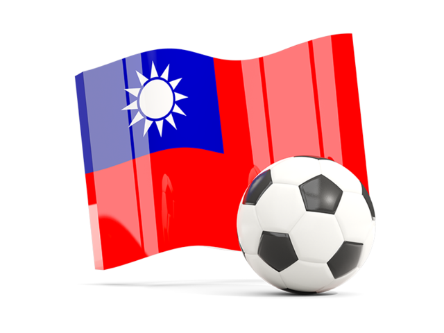 Футбольный мяч с волнистым флагом. Скачать флаг. Тайвань