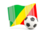 Republic of the Congo. Soccerball with waving flag. Download icon.