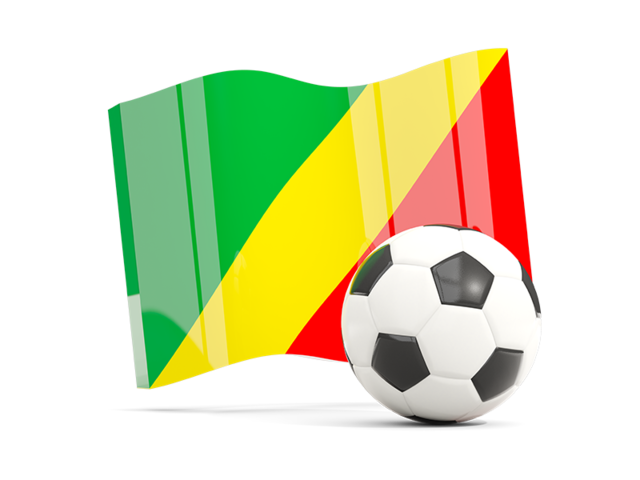 Футбольный мяч с волнистым флагом. Скачать флаг. Республика Конго