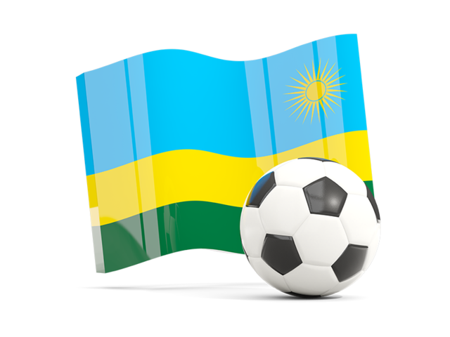 Футбольный мяч с волнистым флагом. Скачать флаг. Руанда