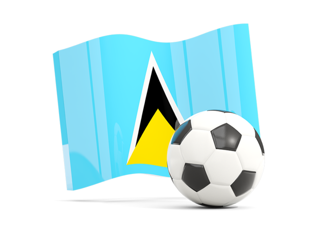 Soccerball with waving flag. Download flag icon of Saint Lucia at PNG format