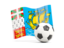 Saint Pierre and Miquelon. Soccerball with waving flag. Download icon.