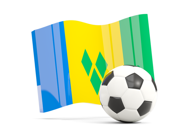 Soccerball with waving flag. Download flag icon of Saint Vincent and the Grenadines at PNG format