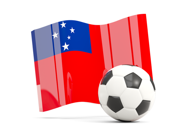 Футбольный мяч с волнистым флагом. Скачать флаг. Самоа