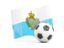 San Marino. Soccerball with waving flag. Download icon.