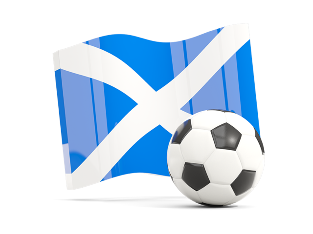 Футбольный мяч с волнистым флагом. Скачать флаг. Шотландия