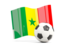 Senegal. Soccerball with waving flag. Download icon.