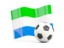 Sierra Leone. Soccerball with waving flag. Download icon.