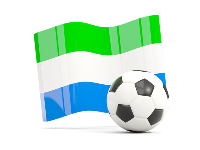 Футбольный мяч с волнистым флагом. Скачать флаг. Сьерра-Леоне