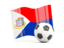 Sint Maarten. Soccerball with waving flag. Download icon.