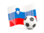 Slovenia. Soccerball with waving flag. Download icon.