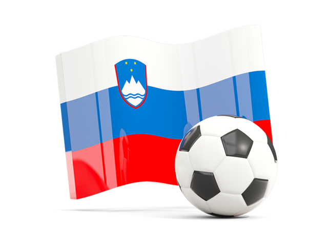 Soccerball with waving flag. Download flag icon of Slovenia at PNG format