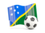 Solomon Islands. Soccerball with waving flag. Download icon.