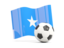 Somalia. Soccerball with waving flag. Download icon.