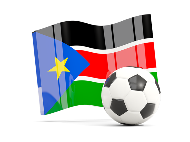 Soccerball with waving flag. Download flag icon of South Sudan at PNG format