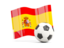 Spain. Soccerball with waving flag. Download icon.