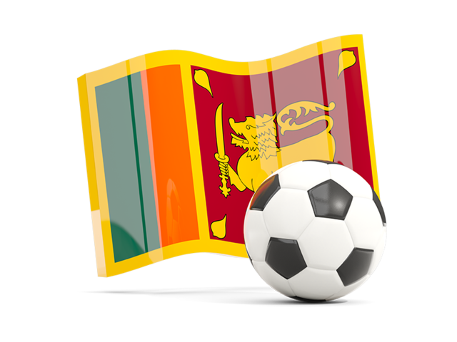 Футбольный мяч с волнистым флагом. Скачать флаг. Шри-Ланка