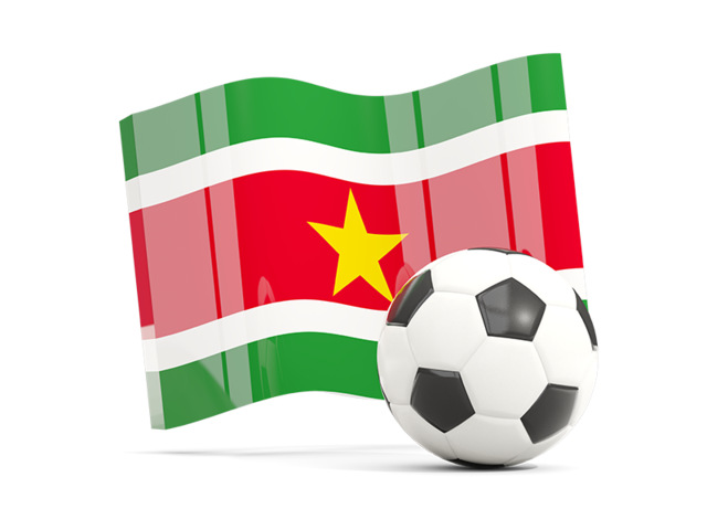 Футбольный мяч с волнистым флагом. Скачать флаг. Суринам